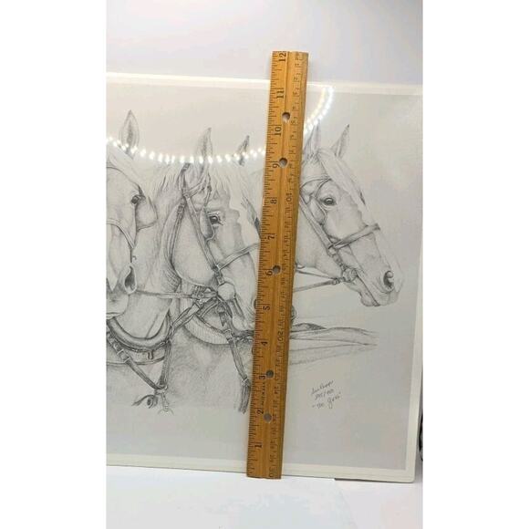 Sue Rupp Horses Pencil Drawing ‘The Girls' Signed Numbered 295/950 - Picture 9 of 10